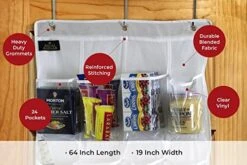 Over-The-Door Hanging White Pantry Organizer And Kitchen Storage Unit With 24 Crystal-Clear Vinyl Pockets And 3 Metal Hooks 10 Over-The-Door Hanging White Pantry Organizer And Kitchen Storage Unit With 24 Crystal-Clear Vinyl Pockets And 3 Metal Hooks -Brabantia Shop 51z34kS8XSL
