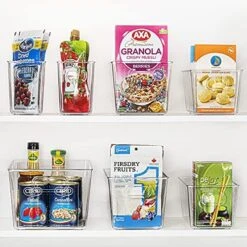 Clear Plastic Pantry Organizer Bins, 6 PCS Food Storage Bins With Handle For Refrigerator, Fridge, Cabinet, Kitchen, Countertops, Cupboard, Freezer Organization And Storage, BPA Free, Medium -Brabantia Shop 51zLl3MoRS. AC