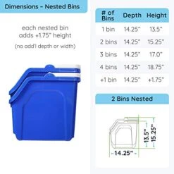 Recycling Rules! 6 Gallon Stackable Recycling Bin Container In Blue, Eco-Friendly BPA-Free Handy Recycler With Handle, 2-Pack -Brabantia Shop 51zwLKvZ3jL