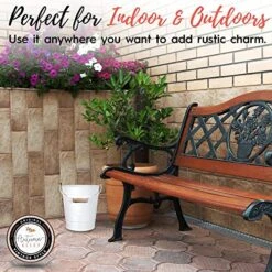 Autumn Alley Farmhouse Bathroom Trash Can - White Trash Can Bucket With Wooden Handle For Rustic Bathroom, Farmhouse Kitchen, Country Home Décor, 7 Liter, White -Brabantia Shop 612SObkVpWL