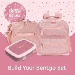 Bentgo® Kids 5-Compartment Lunch Box - Glitter Design For School, Ideal For Ages 3-7, Leak-Proof, Drop-Proof, Dishwasher Safe, & Made With BPA-Free Materials (Glitter Edition - Petal Pink) -Brabantia Shop 61IFyv6LcgL