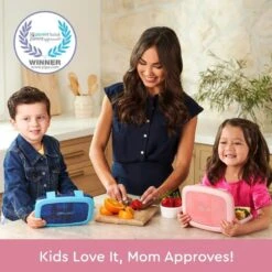 Bentgo® Kids 5-Compartment Lunch Box - Glitter Design For School, Ideal For Ages 3-7, Leak-Proof, Drop-Proof, Dishwasher Safe, & Made With BPA-Free Materials (Glitter Edition - Petal Pink) -Brabantia Shop 61Kv71EteZL