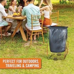 Yukon Glory™ Trash Bag Holder | Stainless Steel Support Stand | Camping Bag Holder | Acts As Outdoor Garbage Can | Collapsible Trash Bag Organizer | Includes Carry Bag | 13 Gallon Plastic Bag Holder -Brabantia Shop 61MikrMAAOL