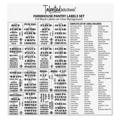 154 Farmhouse Food Storage Labels For Pantry Containers, Preprinted Black On Clear All Caps Household Stickers + Expiration Dates + Numbers For Kitchen Organization Jars (Water Resistant) -Brabantia Shop 61RDn96DnBL