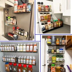 ZLEYECZ 4 Pack Magnetic Spice Rack Organizer, Space Saver For Refrigerator/Stove Oven/Microwave Oven And Washing Machine,Metal Fridge Shelf，Black… -Brabantia Shop 61jeqVmiwfL