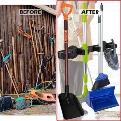 UNUSFIRE Mop Broom Holder Heavy Duty,Magnetic Mop Hangers Strong 4Rack Solid Aluminum Non-Slip Magnetic Tool Organizers Rack Storage For Home Kitchen Laundry Garage Workshop -Brabantia Shop 61kMIJhaO4L