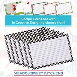 Recipe Card Set - 25 Double Sided Recipe Cards 4 X 6 Inch, Perfect Size Blank Cards For A Recipe Card Box, Make Your Own Personalized Recipe Book - Abstract Café -Brabantia Shop 61knFcVz1RL