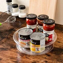 Round Lazy Susan Rotating Turntable Food Storage Container For Cabinet, Pantry, Refrigerator, Countertop, Spinning Organizer For Spices, Condiments, Baking Supplies 9.8'' 2 Pack -Brabantia Shop 61plwrZ5VnL
