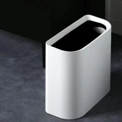Trash Can For Bathroom 2.3 Gal Wastebasket Office Garbage Can Slim Rectangular Waste Bin For Kitchen Bedroom (White) -Brabantia Shop 813q32F69AL